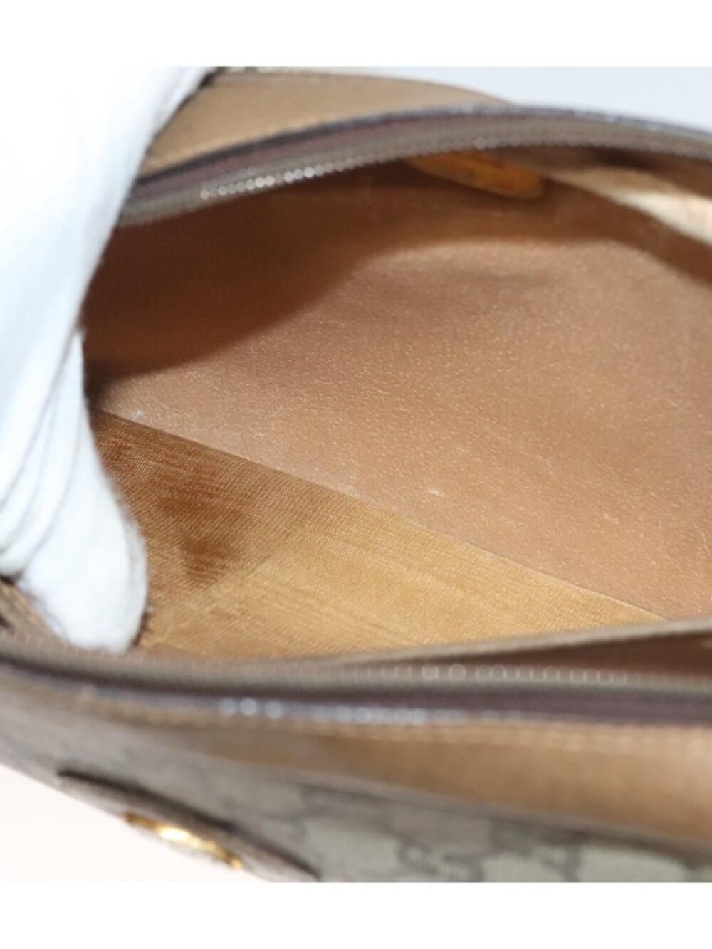 GUCCI GG Plus Supreme Clutch Bag PVC Beige Gold - Picture 11 of 16